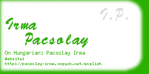 irma pacsolay business card